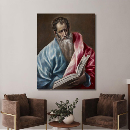 San Matteo El Greco (Domenikos Theotokopoulos) egr49 quadro stampato su tela