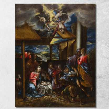 L'Adorazione Dei Pastori 2 El Greco (Domenikos Theotokopoulos) egr52 quadro stampato su tela