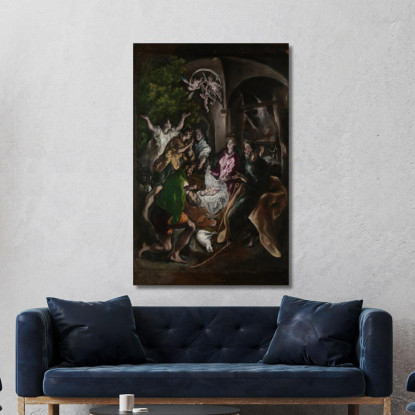 L'Adorazione Dei Pastori El Greco (Domenikos Theotokopoulos) egr53 quadro stampato su tela