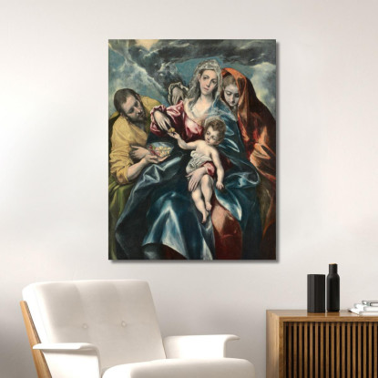 La Sacra Famiglia Con Maria Maddalena El Greco (Domenikos Theotokopoulos) egr60 quadro stampato su tela