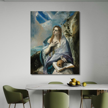 La Maddalena Penitente El Greco (Domenikos Theotokopoulos) egr62 quadro stampato su tela
