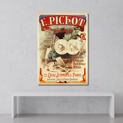 E Pichot Stampante Editore Tipografia Di Etichette Di Lusso Jules Chéret jch29 quadro stampato su tela
