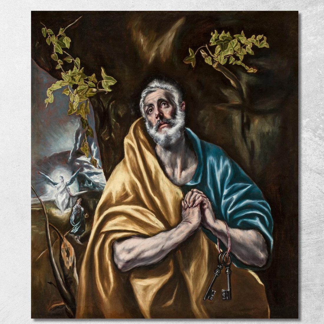 San Pietro Penitente El Greco (Domenikos Theotokopoulos) egr63 quadro stampato su tela