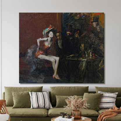 Al Caffè Jean-Louis Forain jfr8 quadro stampato su tela