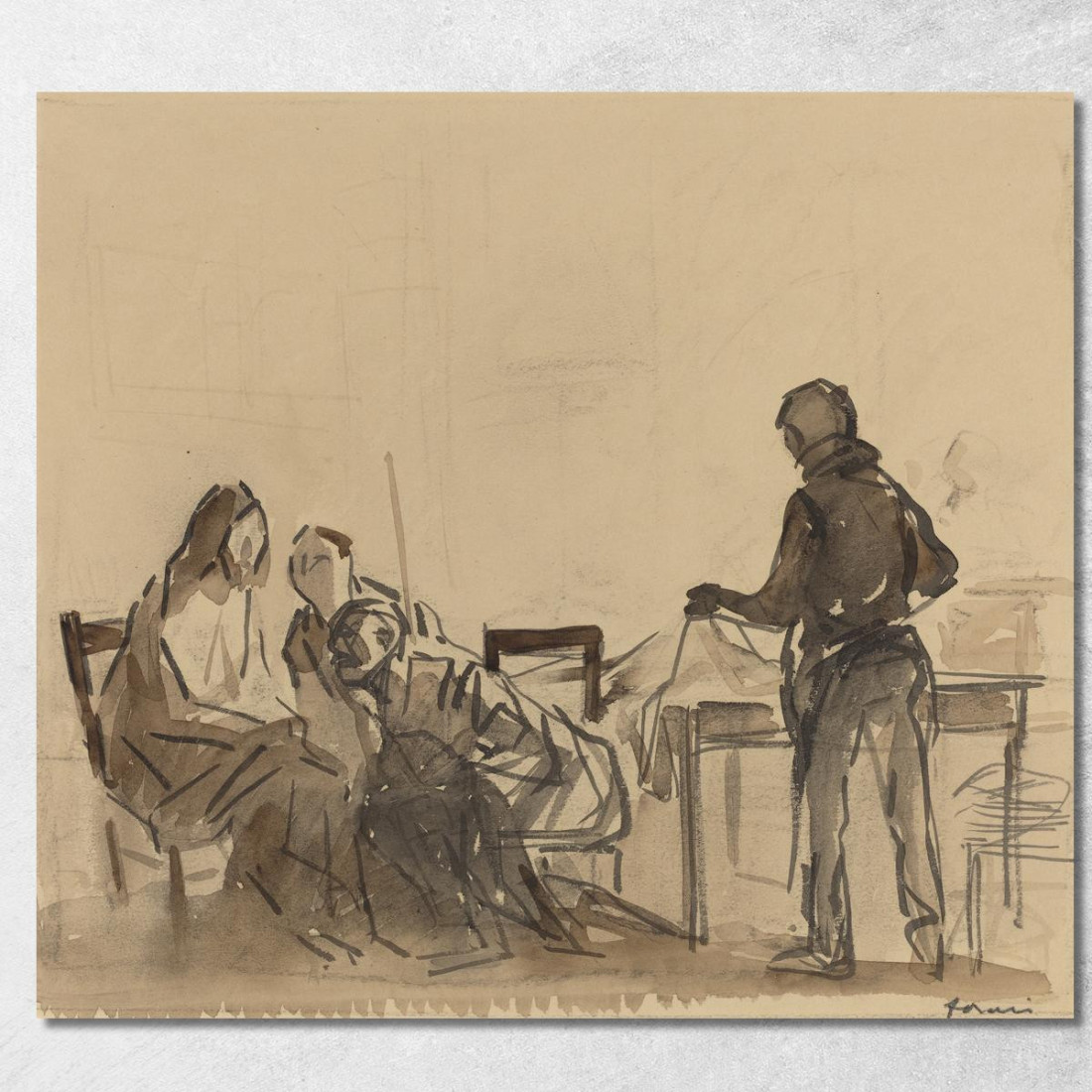 Prima Del Pasto A Emmaus Jean-Louis Forain jfr10 quadro stampato su tela Prima Del Pasto A Emmaus Jean-Louis Forain jfr10 quadro stampato su tela