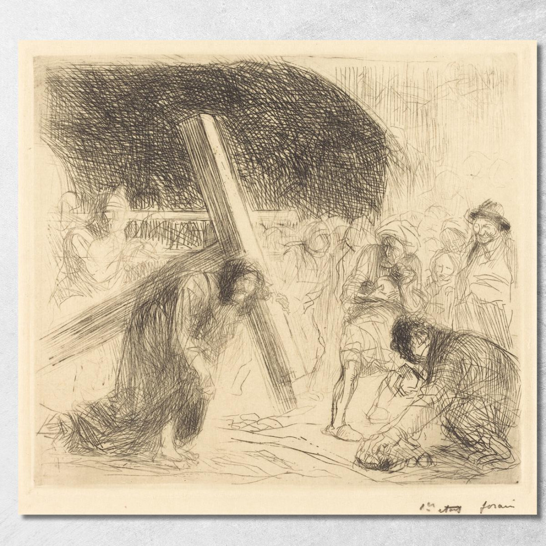 Cristo Che Porta La Croce Settima Lastra Jean-Louis Forain jfr15 quadro stampato su tela Cristo Che Porta La Croce Settima Lastra Jean-Louis Forain jfr15 quadro stampato su tela