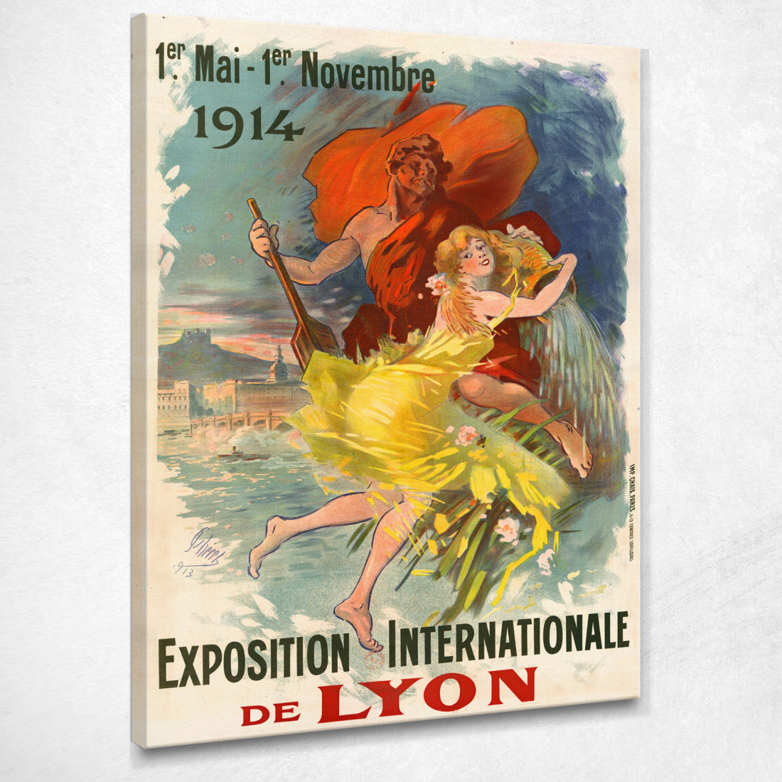 Esposizione Internazionale Di Lione Jules Chéret jch35 quadro stampato su tela Esposizione Internazionale Di Lione Jules Chéret jch35 quadro stampato su tela