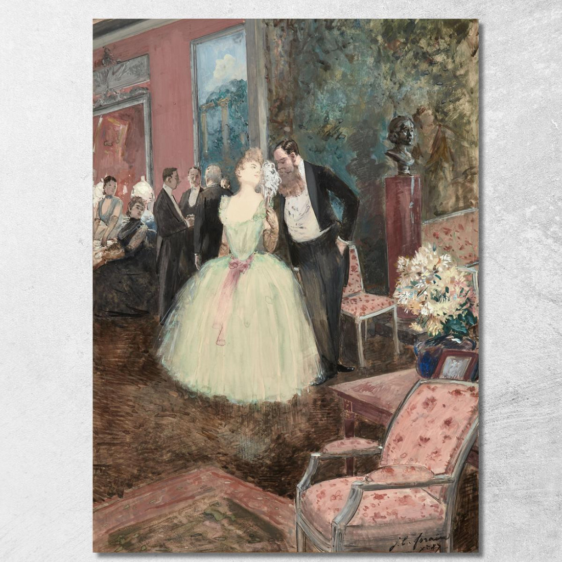 Scena Da Ballo Jean-Louis Forain jfr44 quadro stampato su tela Scena Da Ballo Jean-Louis Forain jfr44 quadro stampato su tela