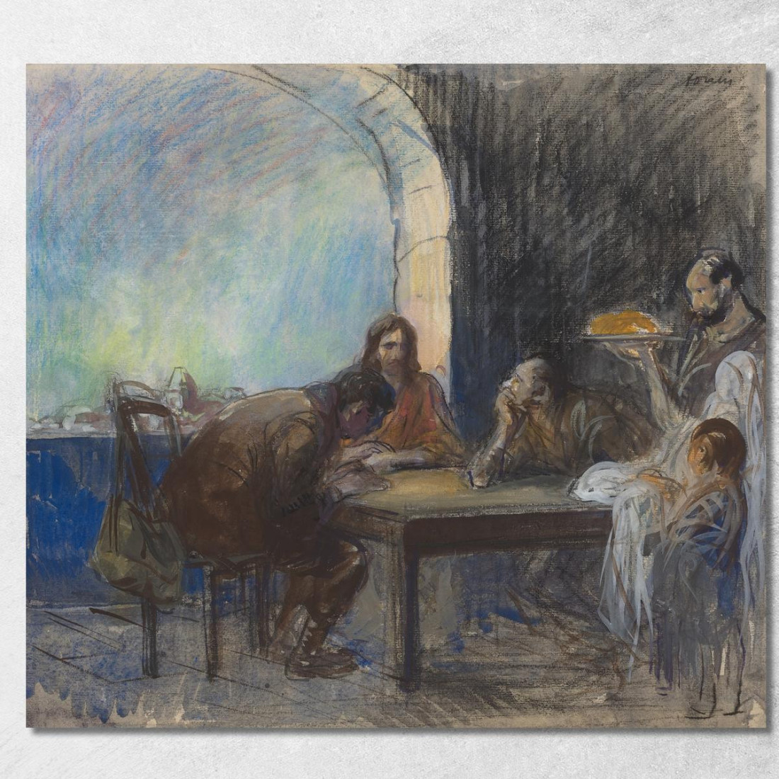 La Cena A Emmaus Jean-Louis Forain jfr58 quadro stampato su tela La Cena A Emmaus Jean-Louis Forain jfr58 quadro stampato su tela