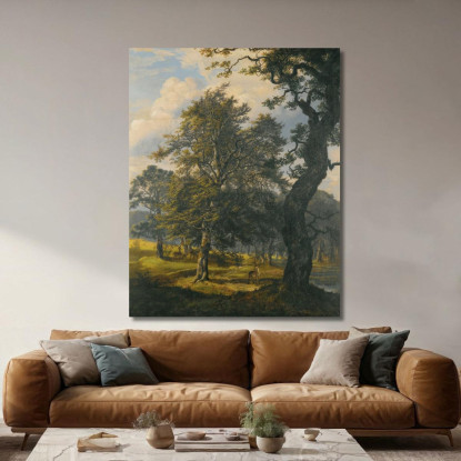 Dyrehaven Vicino A Copenaghen Johan Christian Dahl jcd14 quadro stampato su tela