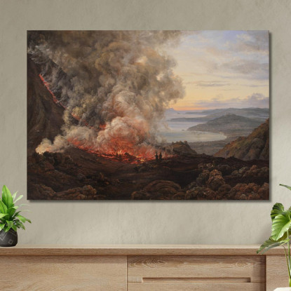 Eruzione Del Vulcano Vesuvio Johan Christian Dahl jcd15 quadro stampato su tela