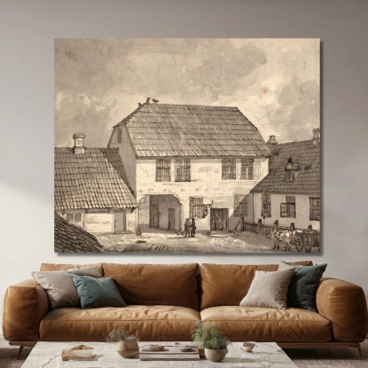 Interno Di Fattoria A Sorø Johan Christian Dahl jcd24 quadro stampato su tela