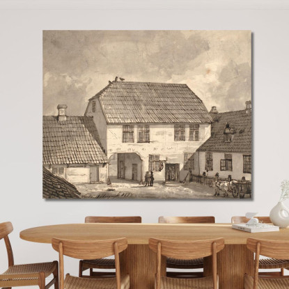 Interno Di Fattoria A Sorø Johan Christian Dahl jcd24 quadro stampato su tela