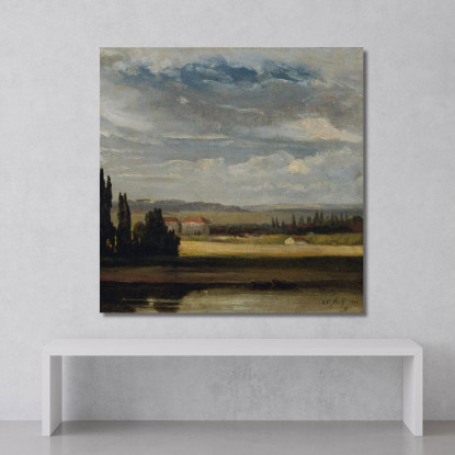 Vista Paesaggistica Con Alto Cielo Nuvoloso Johan Christian Dahl jcd33 quadro stampato su tela
