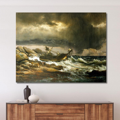 Naufragio Johan Christian Dahl jcd46 quadro stampato su tela