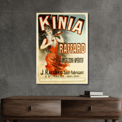 Kinia Raffardamer Toni-Aperitivo Jules Chéret jch46 quadro stampato su tela