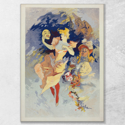 La Commedia Jules Chéret jch48 quadro stampato su tela