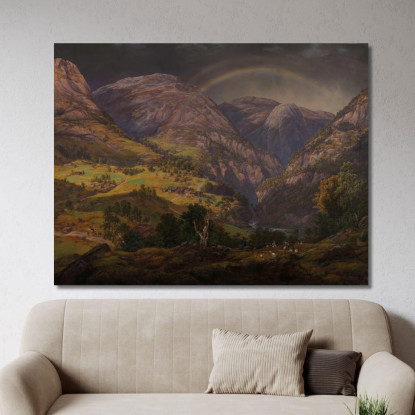 Veduta Da Stalheim Johan Christian Dahl jcd83 quadro stampato su tela