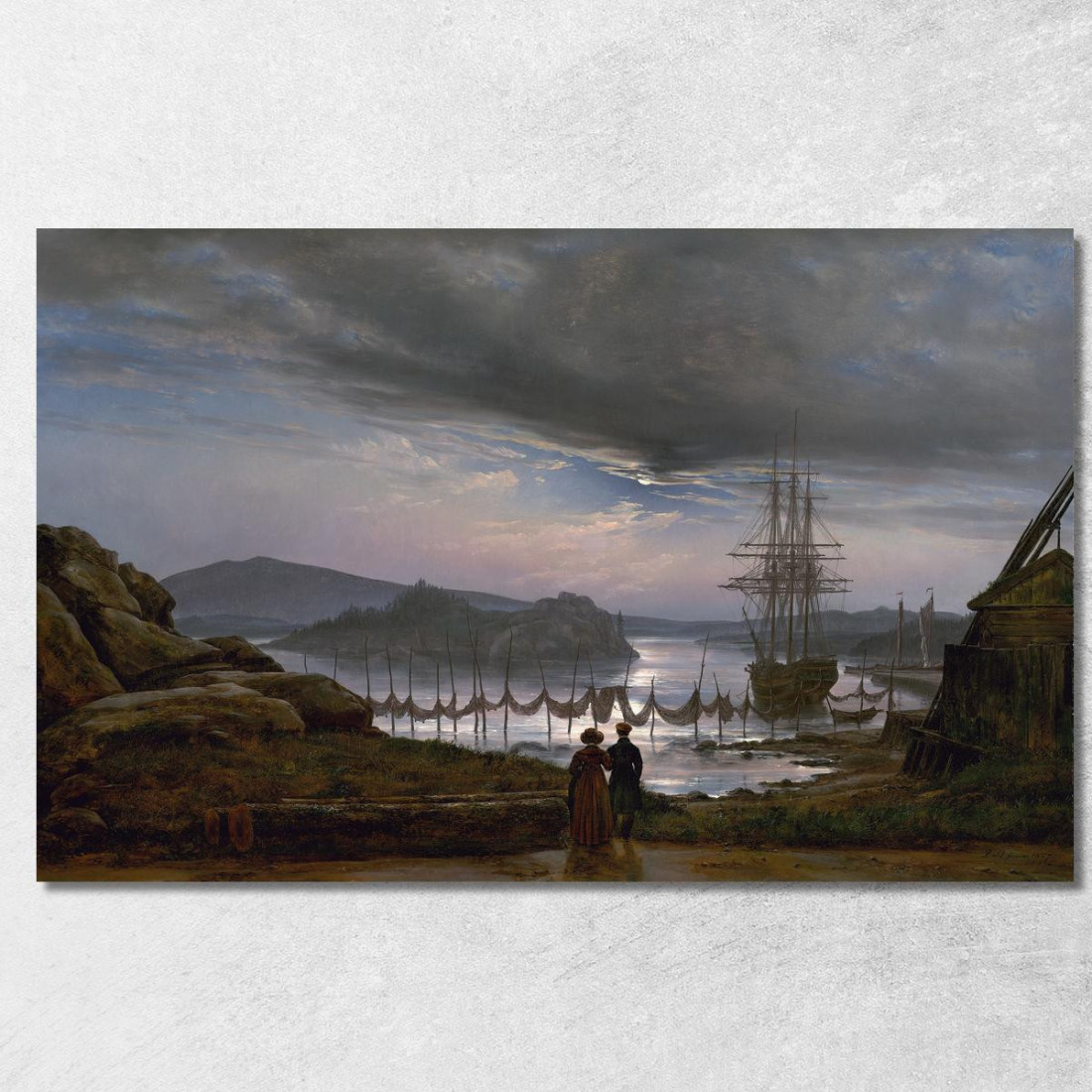 Veduta Da Vaekero Vicino A Christiania Johan Christian Dahl jcd84 quadro stampato su tela Veduta Da Vaekero Vicino A Christiania Johan Christian Dahl jcd84 quadro stampato su tela