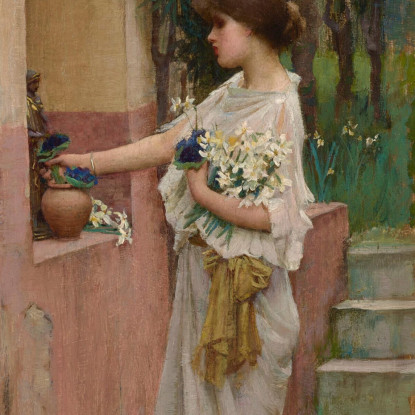 Un'Offerta Romana John William Waterhouse jww3 quadro stampato su tela