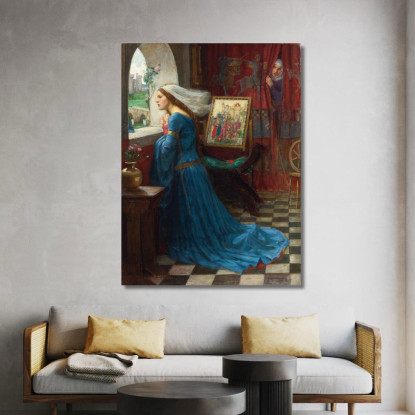 La Bella Rosamunda John William Waterhouse jww12 quadro stampato su tela