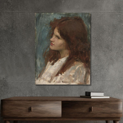 Testa Di Una Ragazza John William Waterhouse jww14 quadro stampato su tela
