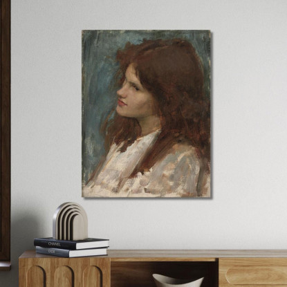 Testa Di Una Ragazza John William Waterhouse jww14 quadro stampato su tela