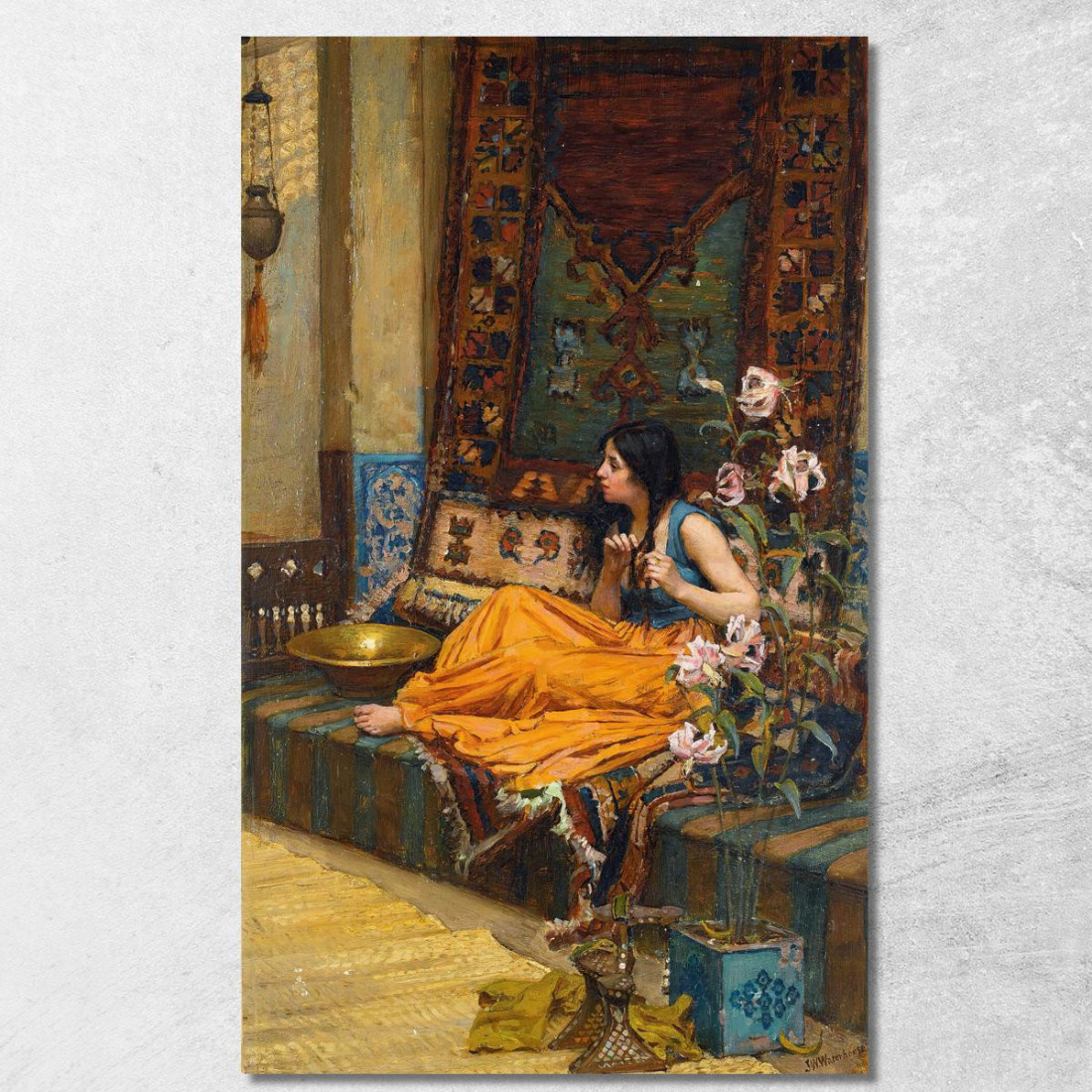 Nell'Harem Un'Odalisca John William Waterhouse jww18 quadro stampato su tela Nell'Harem Un'Odalisca John William Waterhouse jww18 quadro stampato su tela