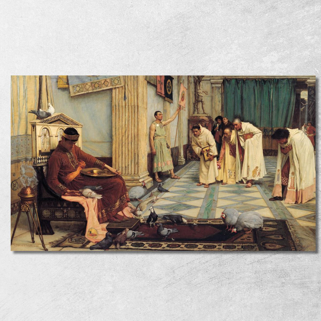 I Favoriti Dell'Imperatore Onorio 2 John William Waterhouse jww32 quadro stampato su tela I Favoriti Dell'Imperatore Onorio 2 John William Waterhouse jww32 quadro stampato su tela