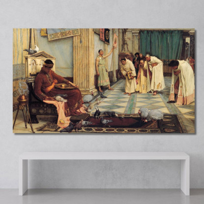 I Favoriti Dell'Imperatore Onorio 2 John William Waterhouse jww32 quadro stampato su tela