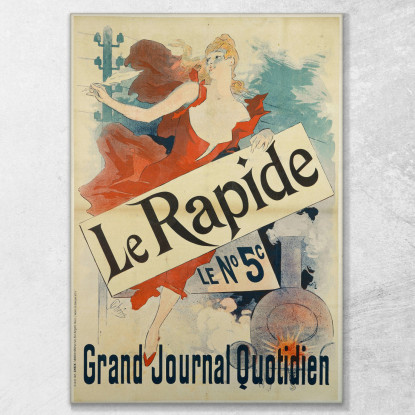 Le Rapidenº 5C Gran Diario Quotidiano Jules Chéret jch64 quadro stampato su tela