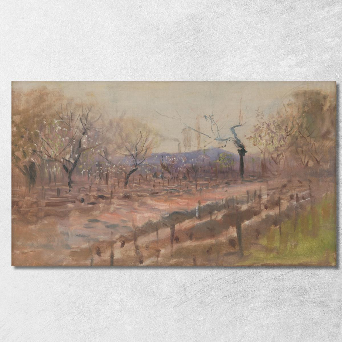 Paesaggio Primaverile. Primavera In Un Frutteto Ladislav Mednyánszky lmd57 quadro stampato su tela Paesaggio Primaverile. Primavera In Un Frutteto Ladislav Mednyánszky lmd57 quadro stampato su tela