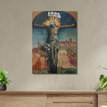 Cristo Sulla Croce Leon Wyczółkowski lwy7 quadro stampato su tela