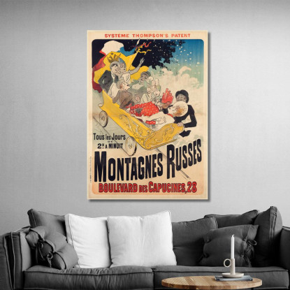 Montagne Russe Jules Chéret jch76 quadro stampato su tela