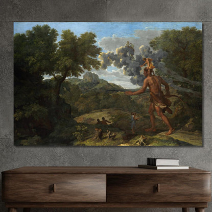 Orione Cieco Alla Ricerca Del Sole Nascente Nicolas Poussin nps8 quadro stampato su tela
