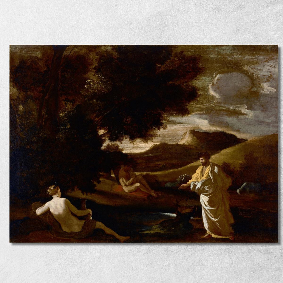 Re Mida Trasforma Un Ramo Di Quercia In Oro Nicolas Poussin nps10 quadro stampato su tela