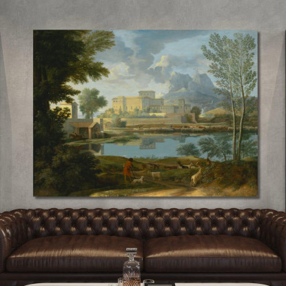 Paesaggio Con Calma Nicolas Poussin nps12 quadro stampato su tela