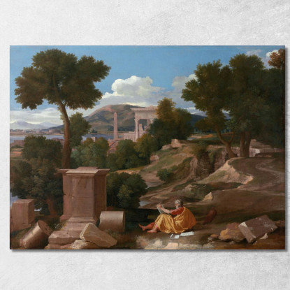 Paesaggio Con San Giovanni A Patmos Nicolas Poussin nps13 quadro stampato su tela