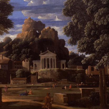 Paesaggio Con Le Ceneri Di Focione Nicolas Poussin nps14 quadro stampato su tela