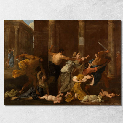 Il Massacro Degli Innocenti Nicolas Poussin nps16 quadro stampato su tela