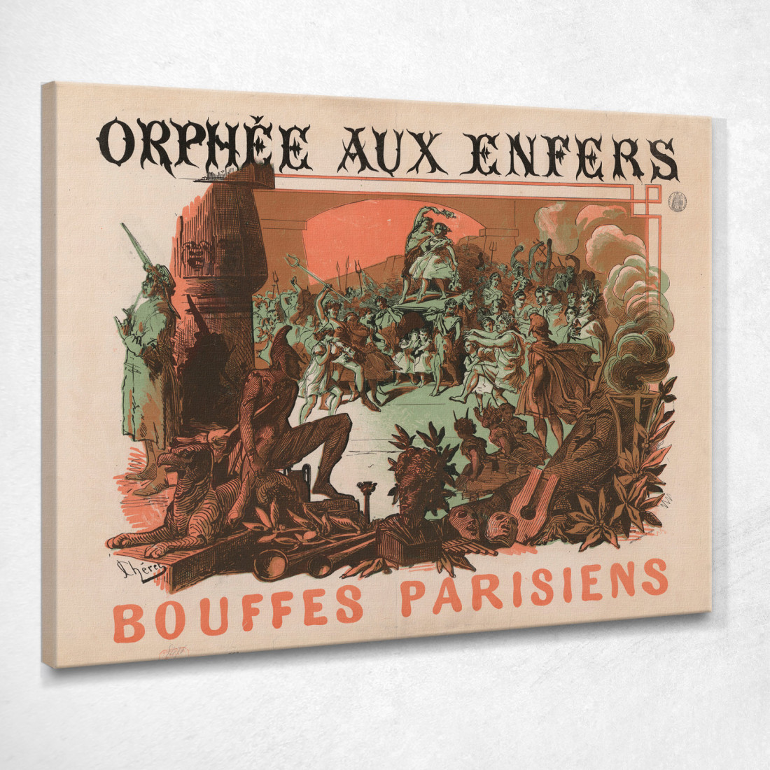 Orfeo All'Inferno Bouffes Parisiens Jules Chéret jch83 quadro stampato su tela Orfeo All'Inferno Bouffes Parisiens Jules Chéret jch83 quadro stampato su tela