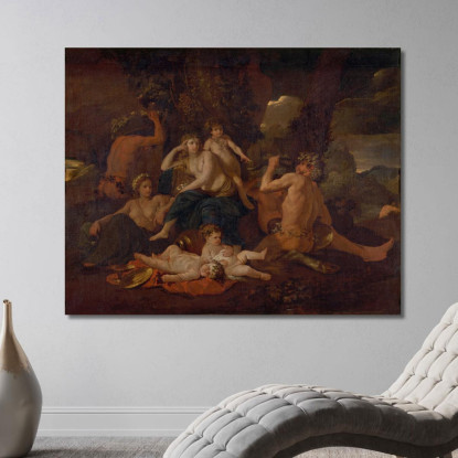 L'Infanzia Di Bacco Nicolas Poussin nps17 quadro stampato su tela