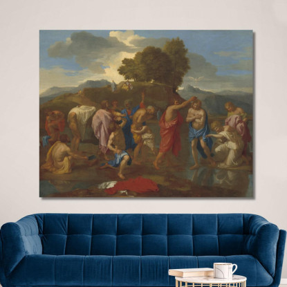 Il Battesimo Di Cristo Nicolas Poussin nps30 quadro stampato su tela