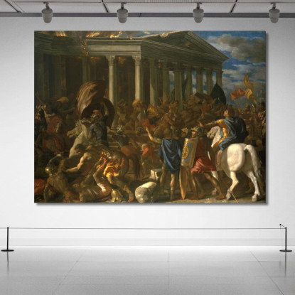 La Distruzione E Il Saccheggio Del Tempio Di Gerusalemme Nicolas Poussin nps37 quadro stampato su tela