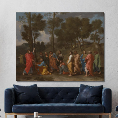 Il Sacramento Dell'Ordine - Cristo Presenta Le Chiavi A San Pietro Nicolas Poussin nps44 quadro stampato su tela