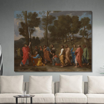 Il Sacramento Dell'Ordine - Cristo Presenta Le Chiavi A San Pietro Nicolas Poussin nps44 quadro stampato su tela