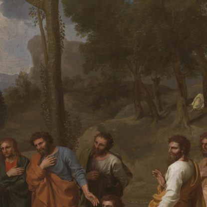 Il Sacramento Dell'Ordine - Cristo Presenta Le Chiavi A San Pietro Nicolas Poussin nps44 quadro stampato su tela