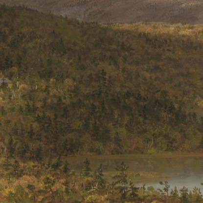 Una Veduta Dei Due Laghi E Della Mountain House: Monti Catskill Mattina Thomas Cole tcl3 quadro stampato su tela