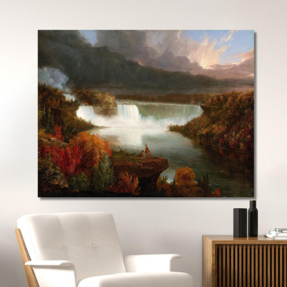 Veduta Distante Delle Cascate Del Niagara Thomas Cole tcl11 quadro stampato su tela