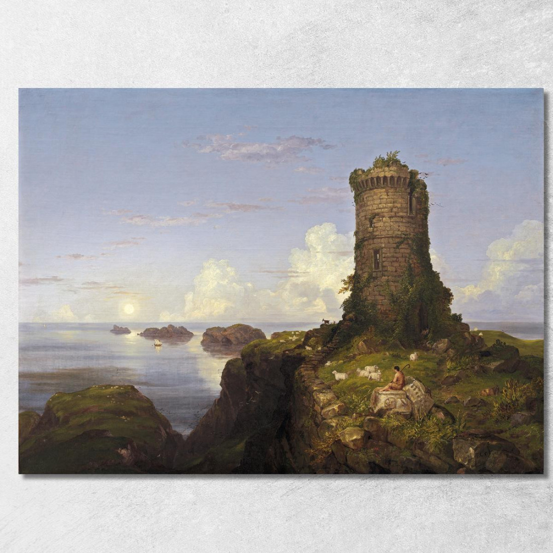 Scena Costiera Italiana Con Torre In Rovina Thomas Cole tcl17 quadro stampato su tela Scena Costiera Italiana Con Torre In Rovina Thomas Cole tcl17 quadro stampato su tela